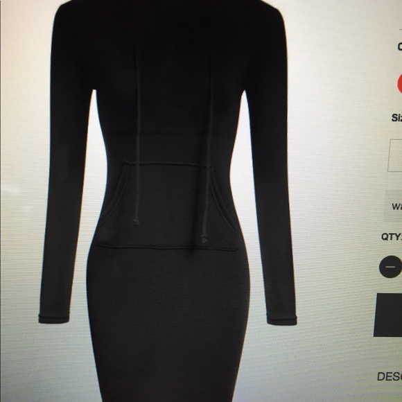 NWOT black hooded sweatshirt dress, size M, - Picture 2 of 4